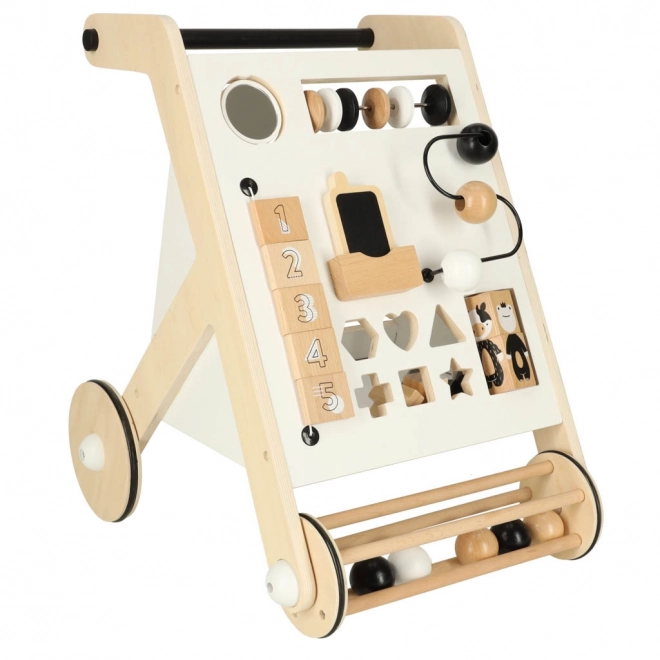 Houten educatieve loopwagen