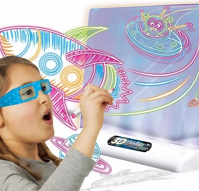 WOOPIE Tableau magnétique 3D avec rétroéclairage LED pour le dessin