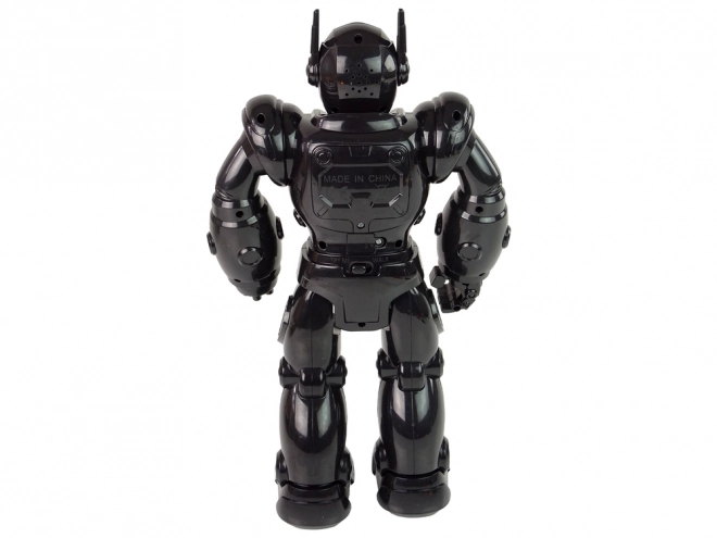 Interactieve robot loopt Geluid Licht zwart