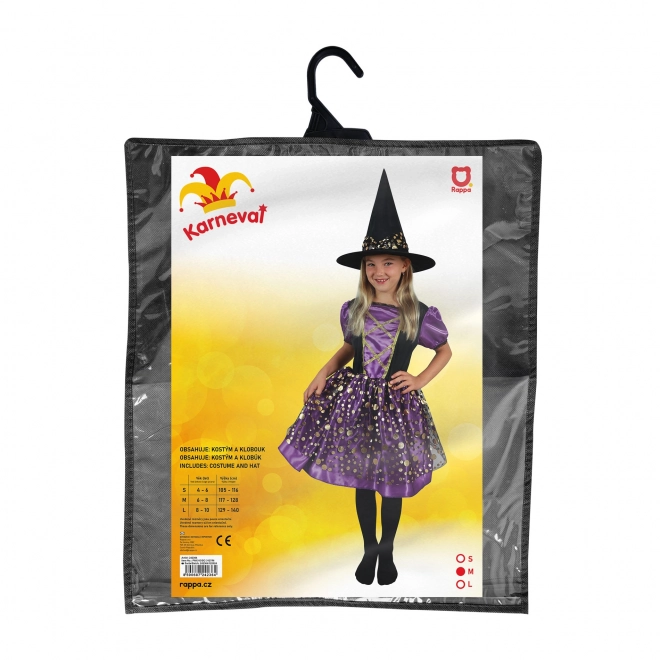 Hexenkostüm für Kinder Lila-Schwarz