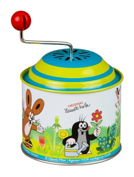 Spielende Box mit dem Maulwurf