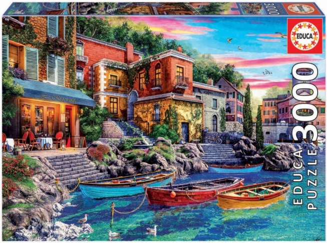 Puzzle 3000 pièces Coucher de soleil sur le lac de Côme Italie