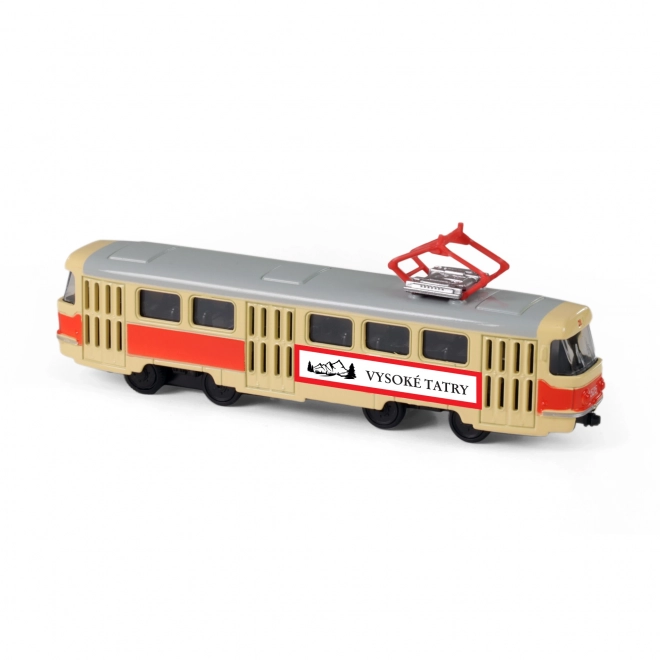 Metalen retro tram 16 cm HOGE TATRA