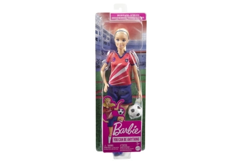 Barbie voetbalpop in rood tenue