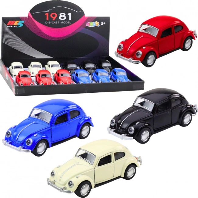Klassieke auto Kever metalen model met wrijvingsaandrijving 1:36