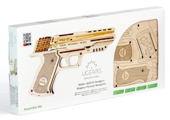 Mechanische 3D puzzel UGEARS Pistool Wolf-01