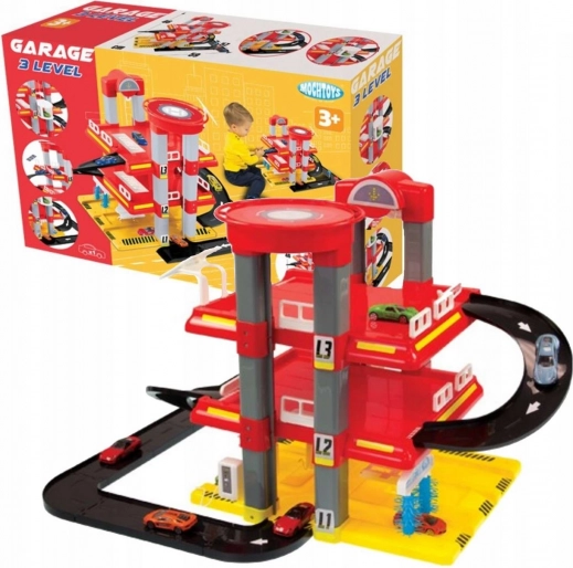 Three-Storey Garage with Heliport and Elevator MOCHTOYS