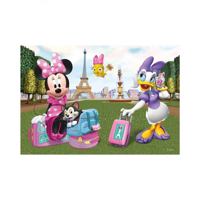 Puzzel Minnie en Daisy in Parijs 24 stukjes