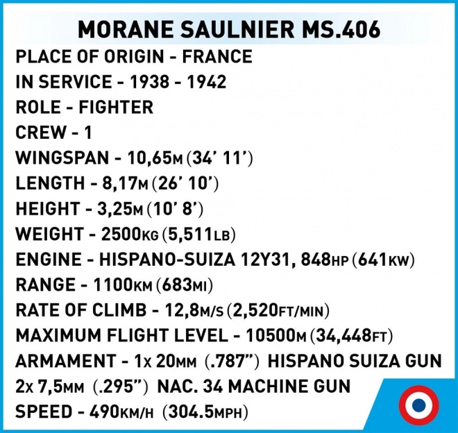 World War II Morane-Saulnier MS.406 Building Set