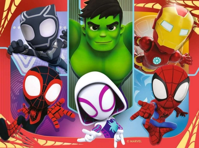 Puzzel RAVENSBURGER Spidey en zijn geweldige vrienden 4v1