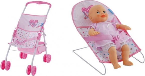 Ensemble Jouets pour Poupées Petits Cœurs 3-en-1