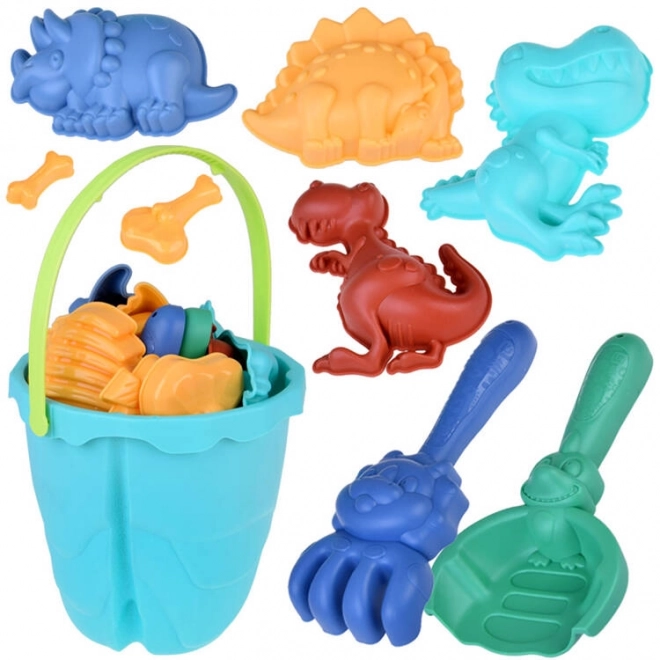 Ensemble de moules dinosaures pour le sable avec seau
