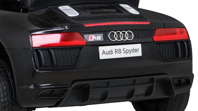 Audi R8 kinder elektrische auto zwart met afstandsbediening, EVA wielen, langzame start en MP3 LED
