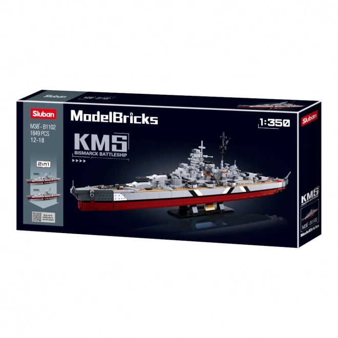 Sluban ModelBricks M38-B1102 Slagschip Bismarck 2v1
