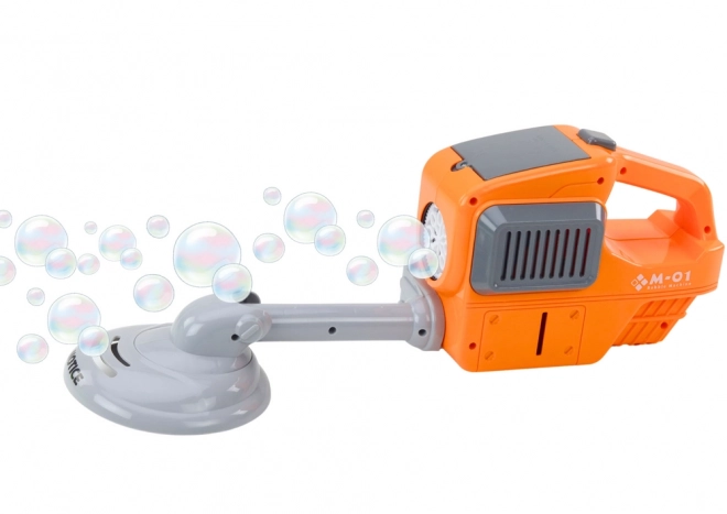 Seifenblasenmaschine in Form eines Rasenmähers mit zwei Flüssigkeiten