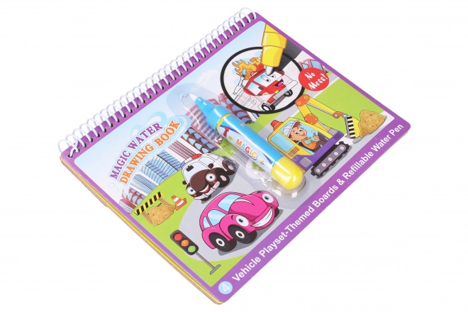 Waterkleurboek auto's met pen