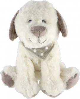 Plüsch-Hündchen mit Halstuch 23 cm – weiß