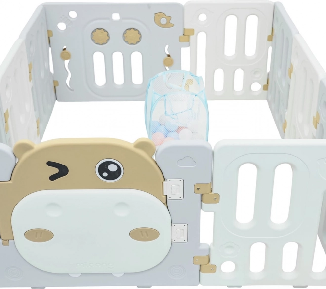 Parc modulable pour enfants Hippopotame marron