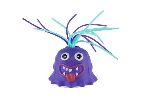 Monstre avec ventouse en plastique 7cm fonctionnant avec des piles avec son, lumière 3 couleurs en boîte de 12 pièces