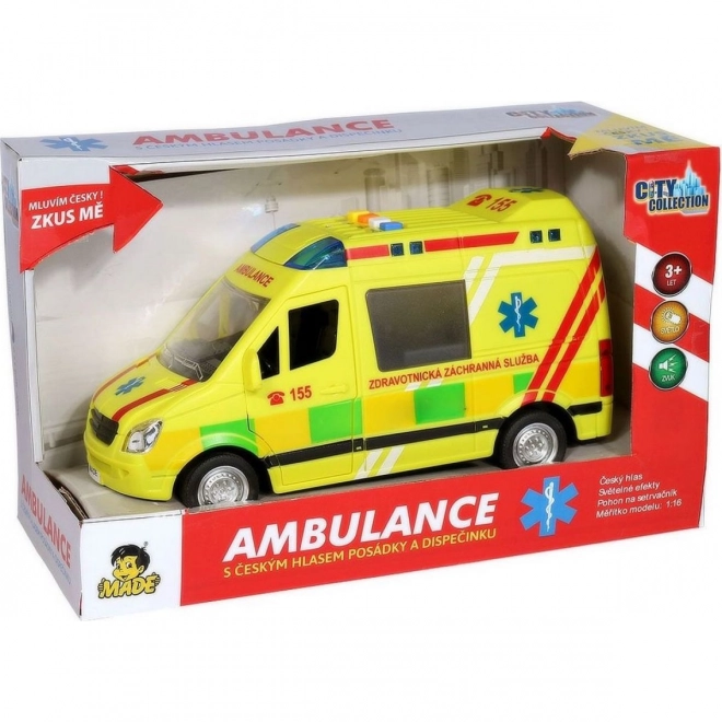 Ambulance op batterijen met Tsjechische stem