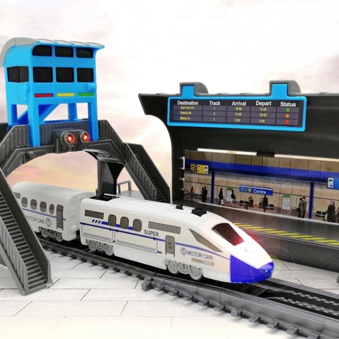Elektrische treinen set Woopie met brug en tunnel