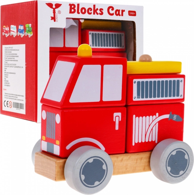Holz-Feuerwehrauto – Steckpuzzle für Kinder
