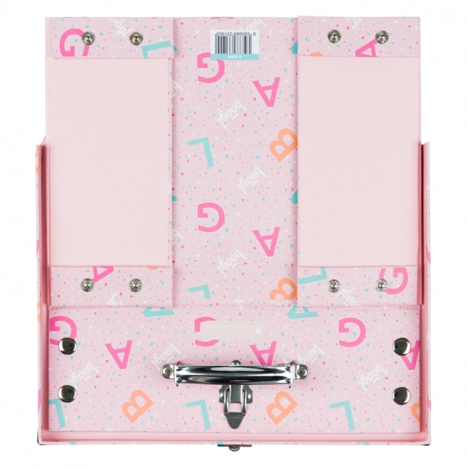 BAAGL Opvouwbare Schoolkoffer Logo - roze met metalen hoeken
