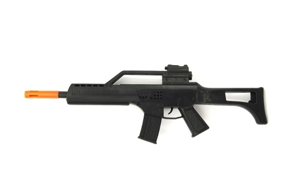 Pistolet/Mitraillette étincelante en plastique 53cm à volant d'inertie sur carte