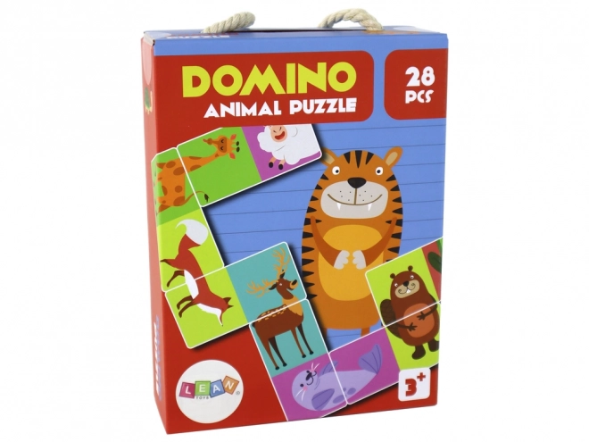 Puzzelspel Dubbelzijdige Domino Dieren - 28 Stukken
