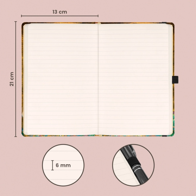 NOTIQUE Notes Gustav Klimt, gelinieerd, 13 x 21 cm