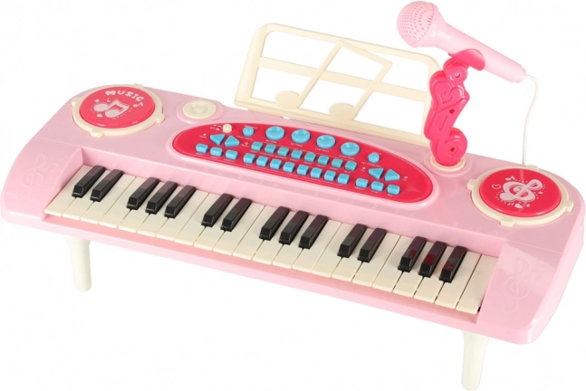 Interactief kinderpiano met microfoon 37 toetsen roze