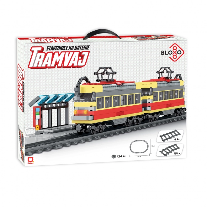 Compatibele BLOXO tram bouwset op batterijen met rails 724 stuks