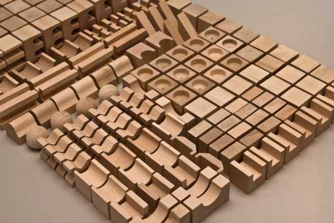 EkoToys Houten Blokken Natuurlijke 220 stuks XL
