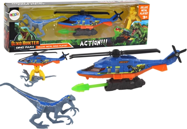 Helicopter with Dinosaur Dino Park, Blue Set