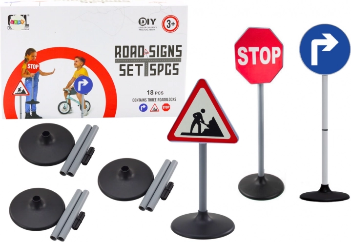 76 cm Large Traffic Signs Educational Set 3 pcs