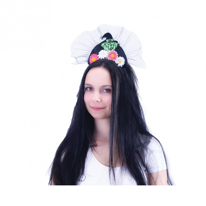 Haarband heks met bloemen voor volwassenen