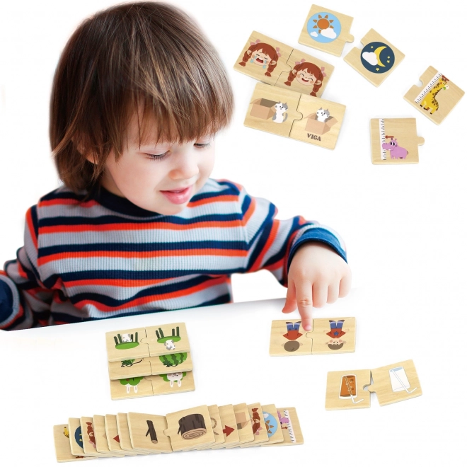 Houten puzzel met tegengestelde afbeeldingen VIGA