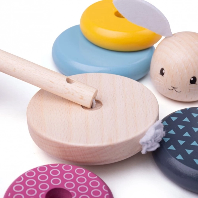 Bigjigs Baby Houten Motorische Stapeltoren Konijntje