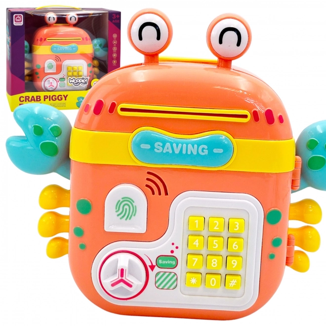 Elektronische spaarpot kluis met PIN Krab rugzak oranje