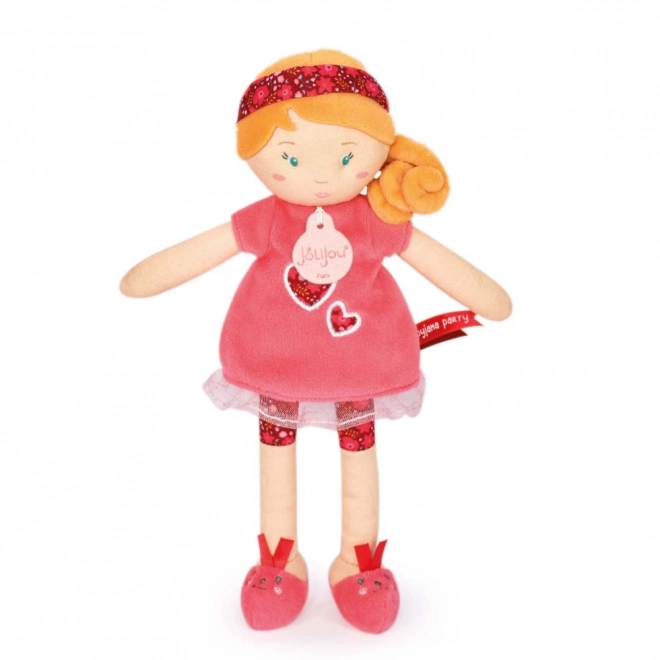 Doudou Jolijou Panenka LES PIPELLETTES 25 cm 1 ks rouge
