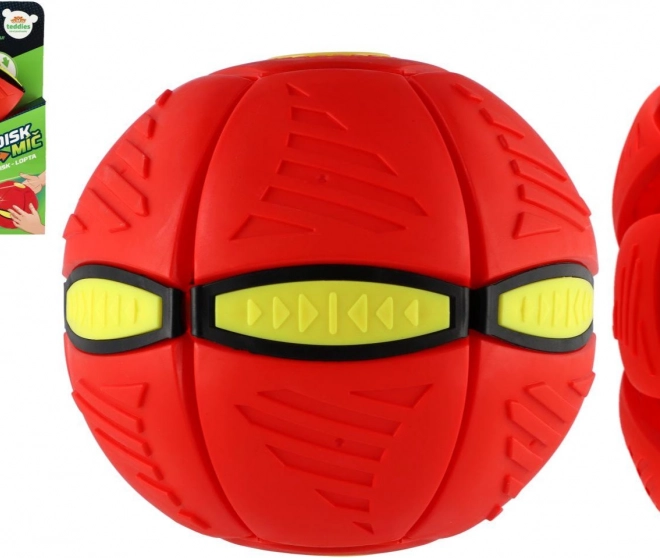 DiskMíč – veranderende vliegende schijf naar bal, kunststof, 22 cm, rood