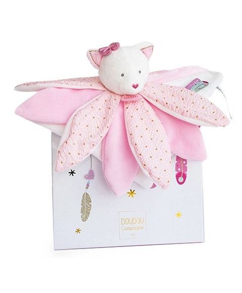 Cadeauset - pluchen knuffel Roze kat 26 cm