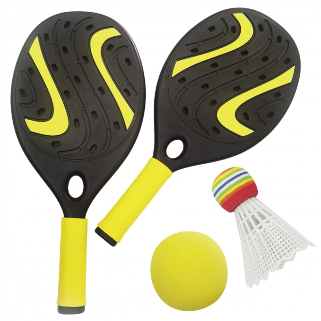 Woopie Rakete mit Weichschaumball und Korb - Set für Strand und Garten