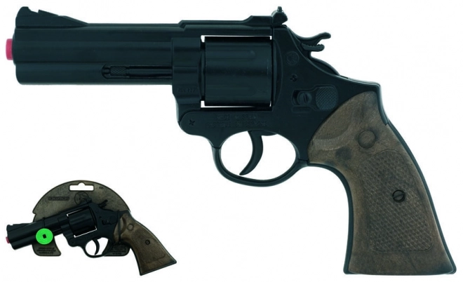 Politie revolver zwart metalen 12 schoten