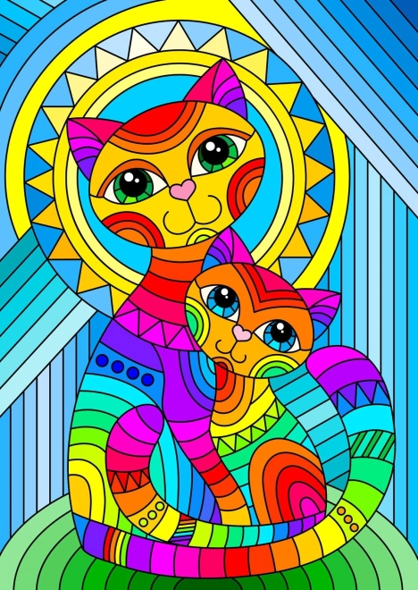 Enjoy puzzle Ornamental cat with kitten 1000 pieces
