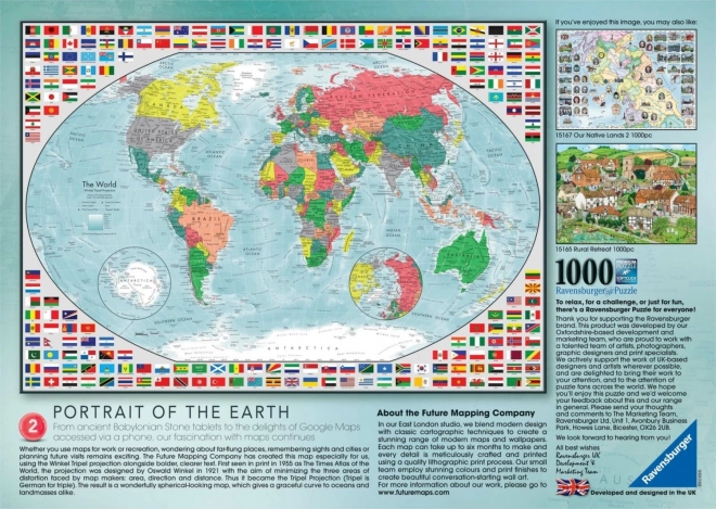 Puzzel kleurrijke wereldkaart 1000 stukken