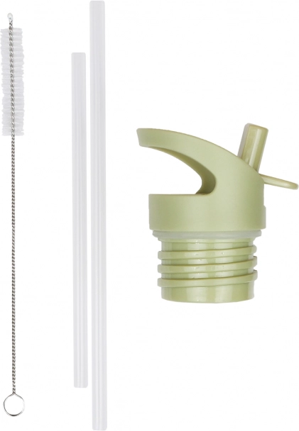 A Little Lovely Company set met dop, rietje en borsteltje voor roestvrijstalen fles 350 ml – Dinosaurussen