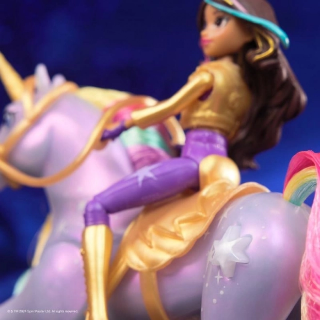 Lichtgevende eenhoorn en figuur Sophia & Wildstar