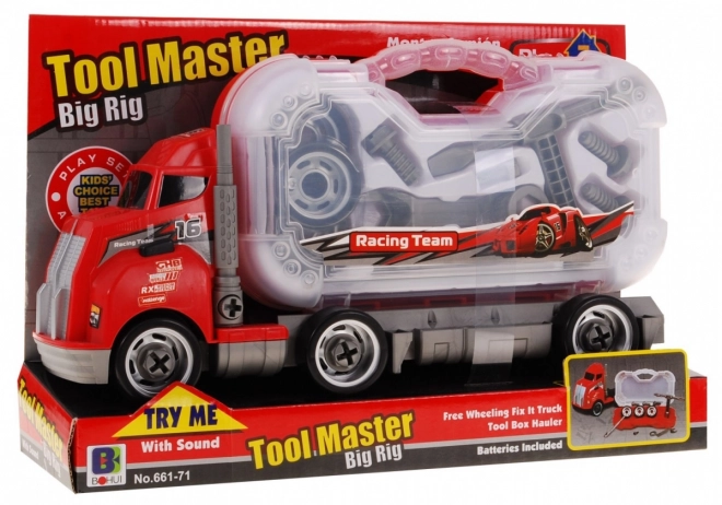 LKW 2-in-1 mit Werkzeugkoffer für Kinder 3+