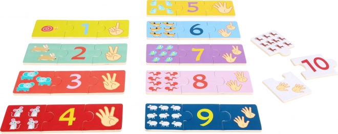 SMALL FOOT puzzle pédagogique en bois – compter 1–10